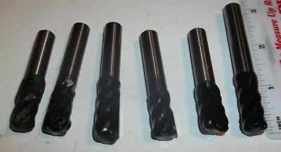 #ad Lot of 6 Power Pac Carbide Tipped Mill End Drills 5 Flute 3 8quot; x 2.5quot; 3.25quot;OAL $234.24