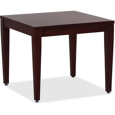 #ad Lorell Mahogany Finish Solid Wood Corner Table Square Top Four Leg Base... $173.98