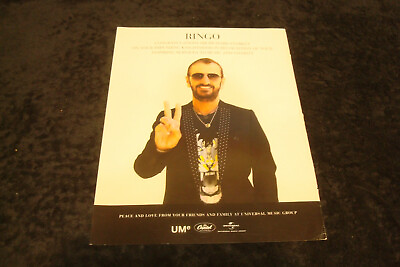 #ad RINGO STARR as SIR RICHARD STARKEY 2017 congrats ad for Knighthood The Beatles $19.98
