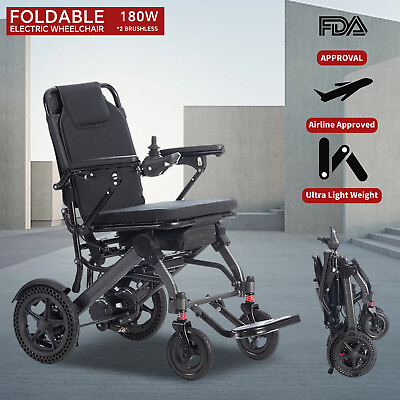 #ad 360W Foldable Power Wheelchair Electric Wheel chair Brushless motor LightweightD $695.99