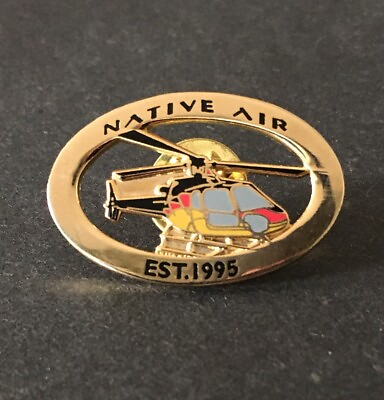 #ad NATIVE AIR HELICOPTER PIN Medical Transport Rescue LAPEL JACKET HAT Life Saving $19.98