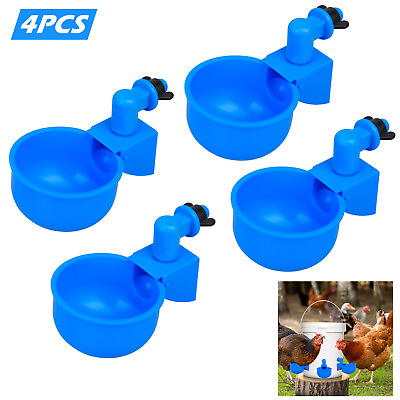 #ad Automatic Water Cups Poultry Feeder Watering Chicken Duck Quail Drinking Set $5.99