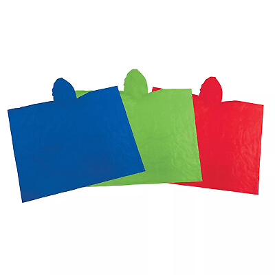 Coleman Hooded Emergency Poncho Box of 6 2 red 2 blue 2 green $12.00
