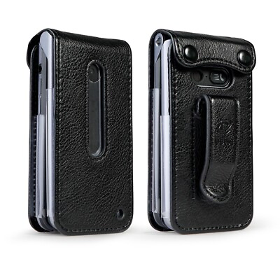 #ad Leather Case with Belt Clip for LG Wine 2 Flip Phone Black $7.99