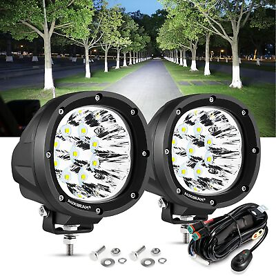 Auxbeam Round LED Offroad Lights 4 inch 90W LED Pod Light 9000LM Off Road Dr... $113.84