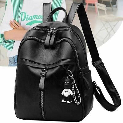 #ad Teenage Girl Backpack Youth Leather Backpacks School Fashion Girls Cute Travel M $26.99