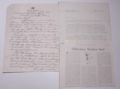 #ad 1929 Lamson Goodnow Hotel Akron OH House Furnishing Handwritten Ephemera L602B $12.95
