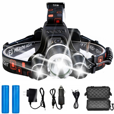#ad Headlamp Rechargeable Battery Ultra Bright Waterproof 4 Modes Fishing Headlight $12.99