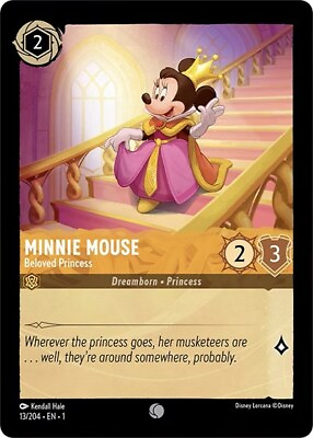 #ad 1x Minnie Mouse Beloved Princess Cold Foi NM Eng Lorcana The First Chapter C $3.98