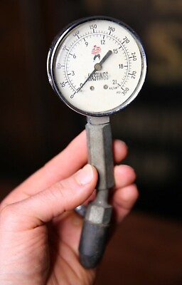 #ad Vintage HASTINGS Pressure Gauge industrial meter mechanic tool old service $27.90