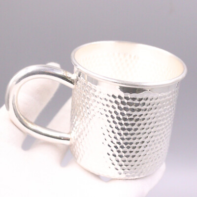 #ad Real 999 Pure Silver Cup Mug Cug Water Bottle Coffee Cup Small Tea Cup 3.94inch $336.32