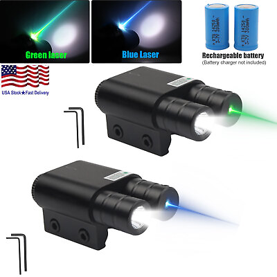 #ad Green Blue Laser Dot Sight Tactical LED Gun Flashlight 20mm Picatinny Rail Mount $17.99