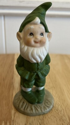 #ad Vintage Lefton Elf Pixie Leprechaun Figurines 07499 1990 Green Elf RARE $17.00