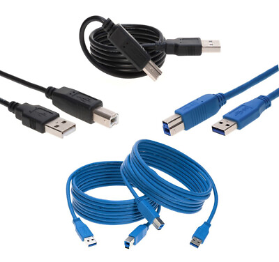 #ad USB 2.0 3.0 High Speed Cable A Male to B Male Printer Scanner Cord Multipack LOT $42.99