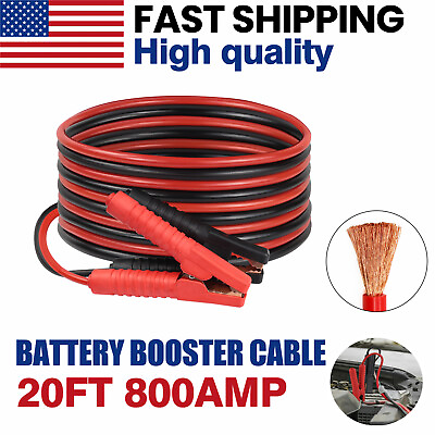 #ad HEAVY DUTY 4 GAUGE 800 AMP 2x13 FT BATTERY BOOSTER CABLE EMERGENCY POWER JUMPER $23.89