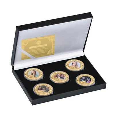 #ad #ad 5PC The Kingdom of Spain Imperial Family Gold Plated Challenge Coin Souvenir Box $17.10