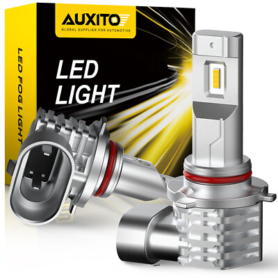 #ad 2x AUXITO H10 9145 9140 LED DRL Daytime Running Fog Light Bulbs 3000K Yellow $23.19