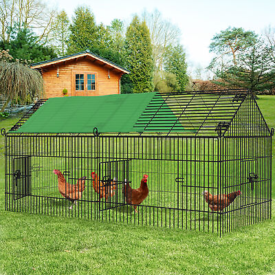 #ad Large Metal Chicken Coop Hen Run House Spire Walk in Cage 72quot;x29.5quot;x29.5quot;PoultYT $52.99