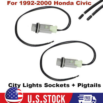 #ad JDM City Light Socket Pigtail Set For 1992 2000 Honda Civic EG6 EK9 Integra DC2 $27.99