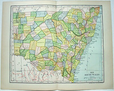 #ad New South Wales Australia Original 1903 Dated Map by Dodd Mead amp; Company. NSW $17.00
