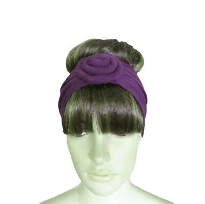 #ad Dark Purple Headband. Flower Head Wrap. Stretch Hairband. Head Piece. Hair Wrap $8.99