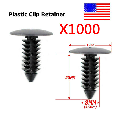 #ad 1000X 8mm Bumper Clips Auto Car Hole Plastic Rivets Fastener Fender Push Pin NEW $28.99