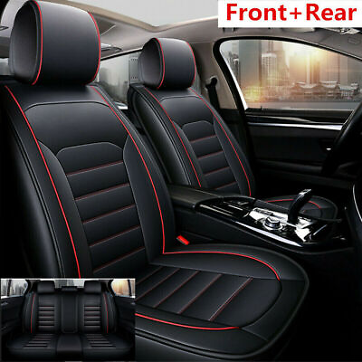 #ad 5D Full Surrounded Car Seat Cover Cushion PU Leather Seat Protector USA Stock $67.38
