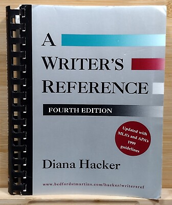 #ad A Writer#x27;s Reference Fourth Edition by Diana Hacker 1999 Ring Bound $5.95