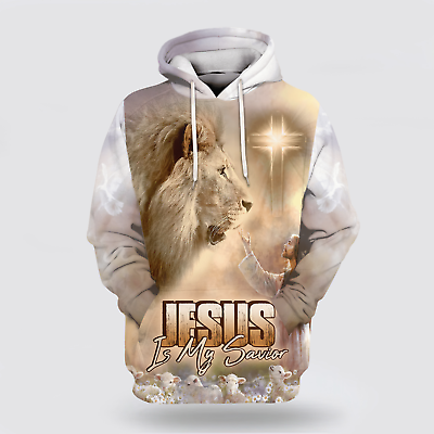 #ad Jesus Lion Cross Light Jesus Is My Savior 3D All Over Print Hoodie Shirt $39.95