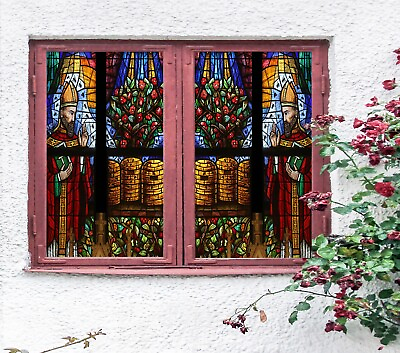 #ad 3D Flowers Priest A752 Window Film Print Sticker Cling Stained Glass UV Sinsin AU $237.99