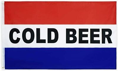 #ad 3x5FT Advertising Flag COLD BEER Bar Restaurant Grocery Banner Man Cave Dorm $12.99