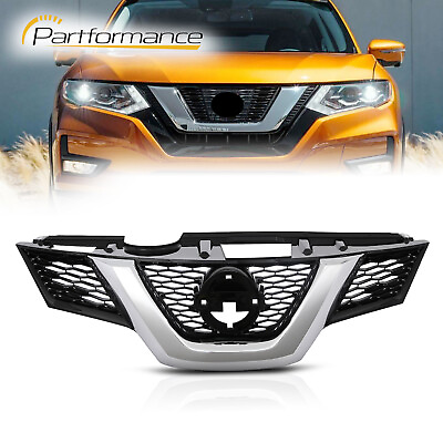 #ad For 2014 2015 2016 Nissan Rogue Front Bumper Upper Grille Black amp; Chrome Grill $51.48