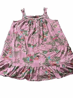 #ad Ladies Plus Nightgown Size 2X 18W 20W Pink Floral $14.97