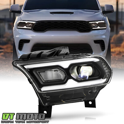 #ad For 2021 2024 Dodge Durango Black w Halogen Turn Signal LED Headlight Driver $195.99