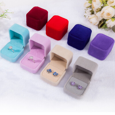 #ad Fashion Velvet Engagement Wedding Earring Ring Display Box Pendant Jewelry Gift $3.19