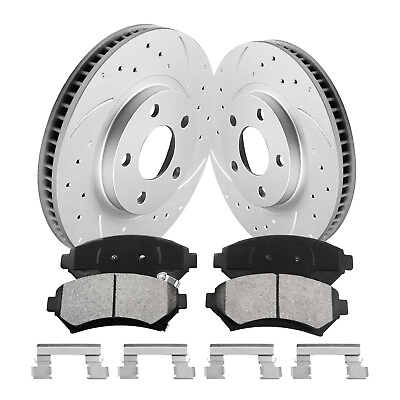 #ad Front Drilled Rotors Ceramic Brake Pads Kit for Monte Carlo Impala Intrigue $84.99