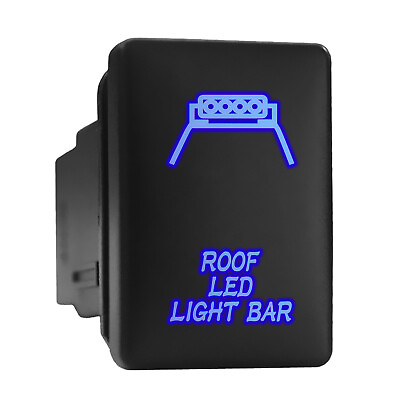#ad #ad ROOF LED BAR Blue Backlit Switch Short Push Button 1.28quot;x 0.87quot; Fit: Toyota $10.95