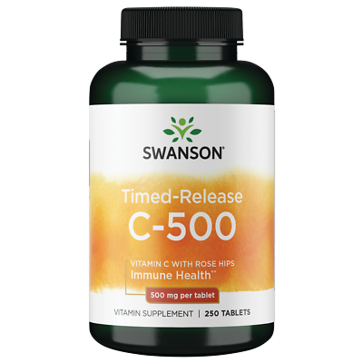 #ad Swanson Timed Release Vitamin C with Rose Hips Tablets 500 mg 250 Count $13.11