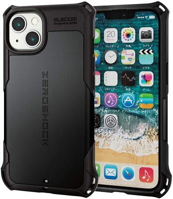 #ad ELECOM iPhone 13 Case Cover 6.1 ZEROSHOCK Black PM A21BZEROBK from Japan $39.97