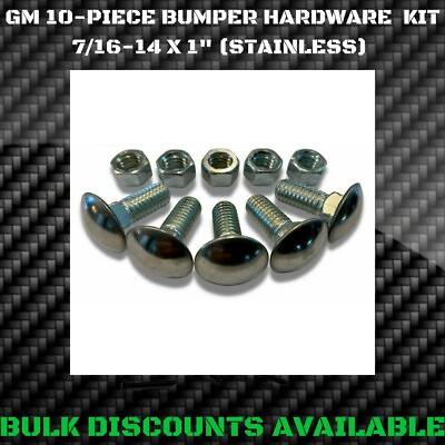 #ad 1950 1981 Chevy Bel Air Front Rear Chrome BUMPER BOLTS 7 16quot; Carriage GM OEM $23.96