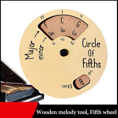 #ad Circle Of Fifths Wheel Guitar Chord Wheel Wooden Musical Tool Accessories $8.53