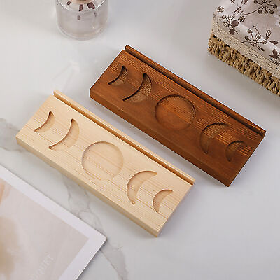 #ad 1PCS Wooden Card Stand Tarot Moon Shape Rectangle Card Altar Stand Wood Display $16.92