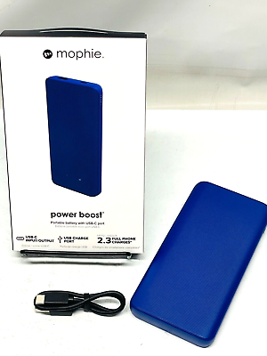 #ad Mophie Power Boost Portable Battery Power Bank 10000 mAh Cobalt Blue NEW $17.07