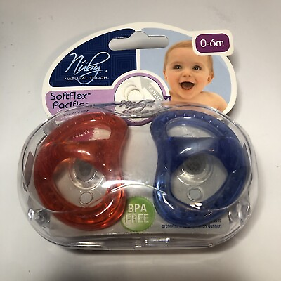 #ad Nuby Natural Touch Soft flex Pacifier 0 6m 2 Two Pack. $19.99