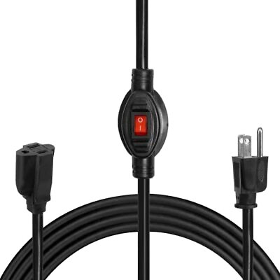 #ad Iron Forge 1.5 Ft Outdoor Extension Cord with Switch On Off 16 3 13 Amp Black $9.99
