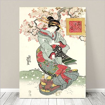 #ad Beautiful Japanese GEISHA Art CANVAS PRINT 8x12quot; Cherry Blossum Storm AU $11.69