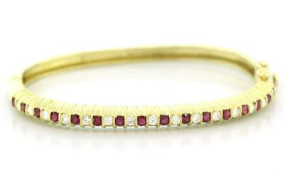 #ad Jeff Cooper Diamond Ruby Bangle Bracelet 18K Yellow Gold 2.35 CTW $2799.99