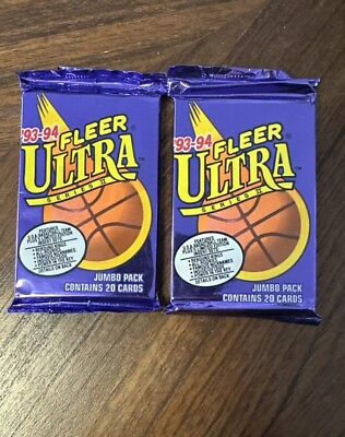 #ad 1993 94 Fleet Ultra Basketball Jumbo Pack 2 Pack Lot Jordan Hunt $59.99