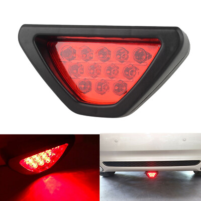 #ad F1 Style 12 LED Rear Tail Brake Stop Light Third Red Strobe Safety Fog DRL Lamp $9.39