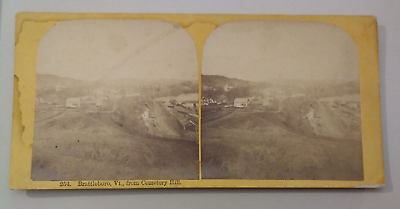 #ad Brattleboro Vermont from Cemetery Hill A.F. Styles Stereoview Photo 254 AS IS $10.00